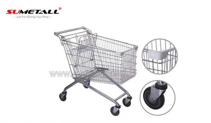 Klassische Metallsupermarkt-Einkaufslaufkatze mit 4 Rädern