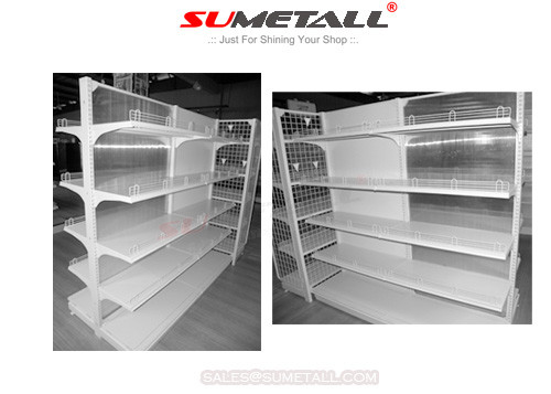 China Metalldrogerie-Gondel-Einzelhandels-Anzeigen-Fach mit klarer Rückplatte PVCs fournisseur